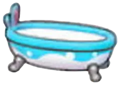 Bouncy blue bathtub